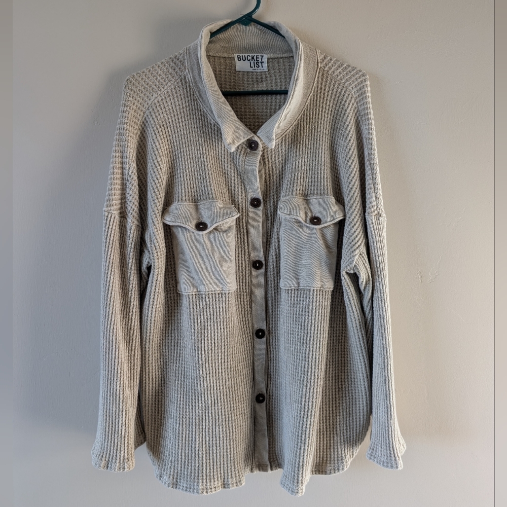 Bucket List Women's Button Up Shacket Size Medium